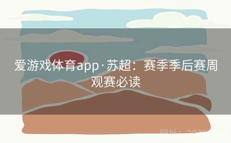 爱游戏体育app·苏超：赛季季后赛周观赛必读  第2张