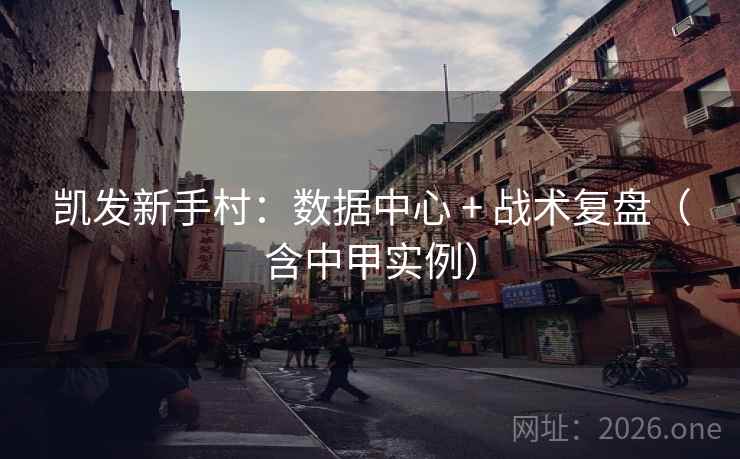 凯发新手村：数据中心 + 战术复盘（含中甲实例）  第2张