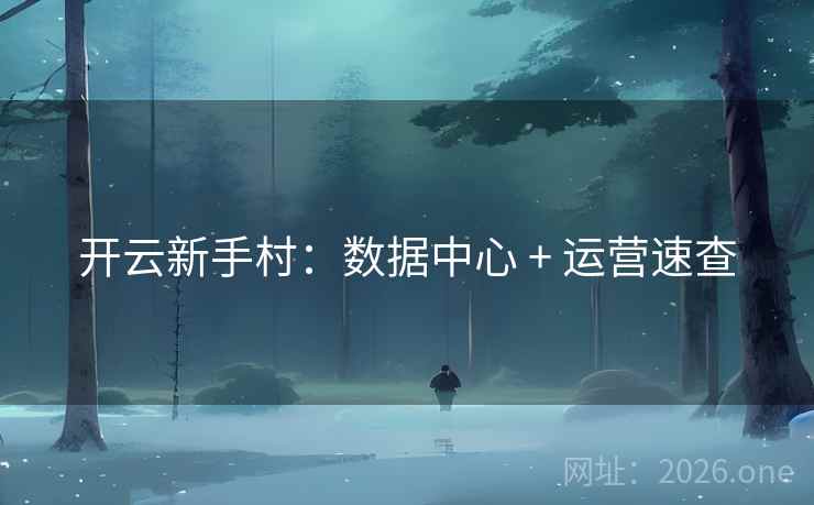 开云新手村：数据中心 + 运营速查  第1张